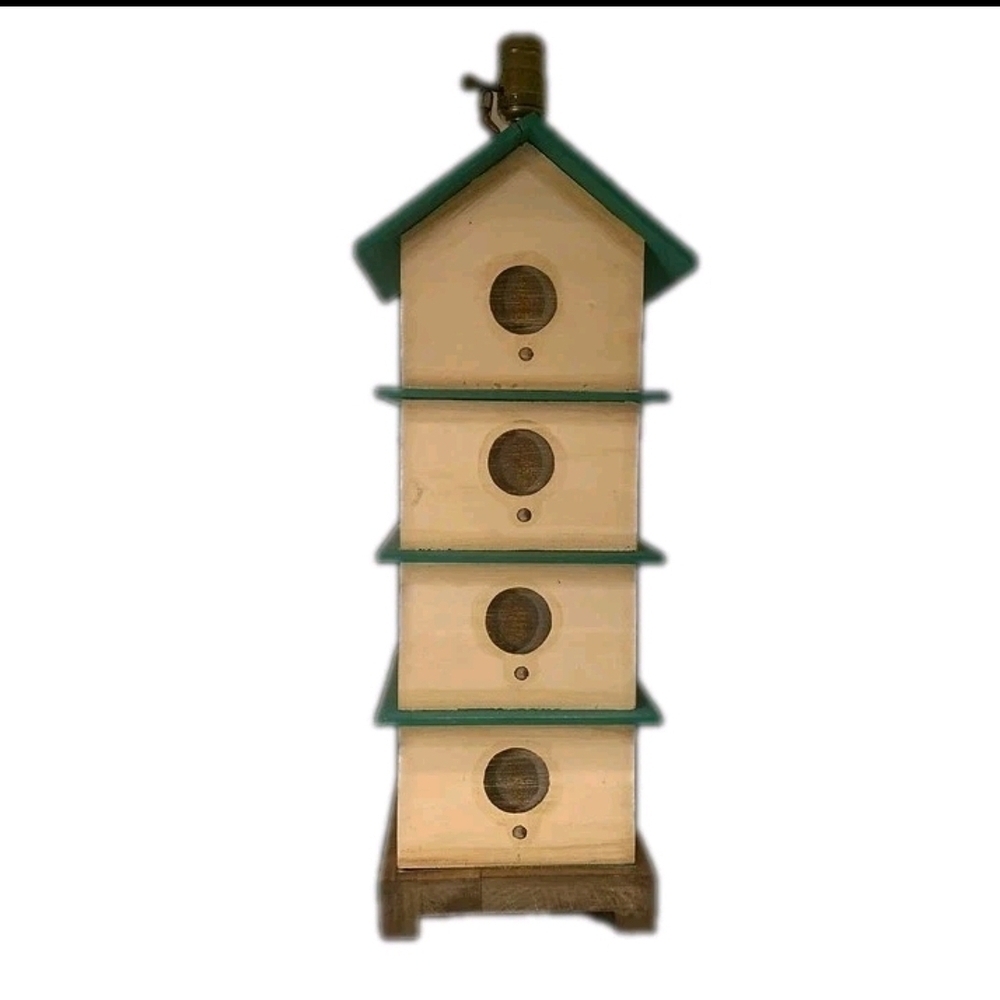 Vintage Birdhouse Lamp Decor LARGE